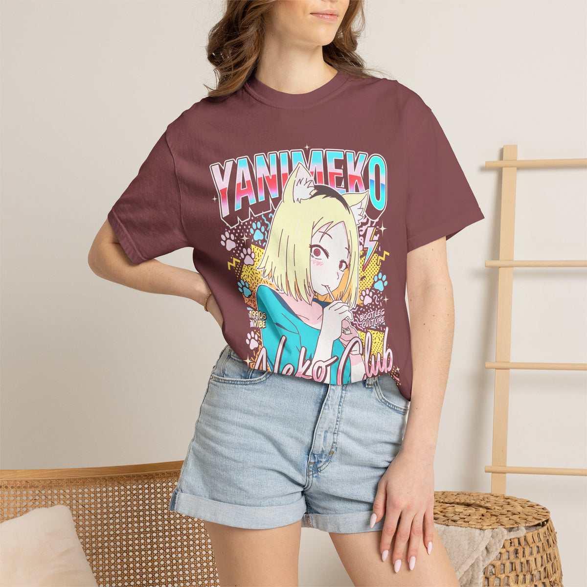 Neko Club Anime Girl Classic Tee | 1990s Vibe | Retro Gift