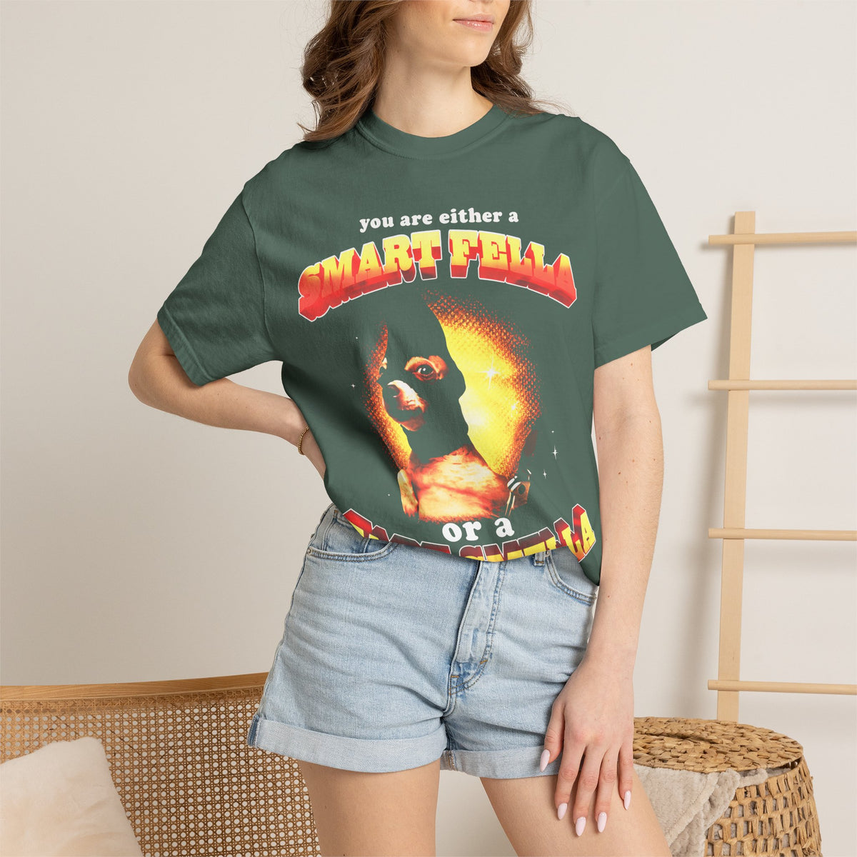 Smart Fella Or Fart Smella Classic Tee | Funny Meme Gift