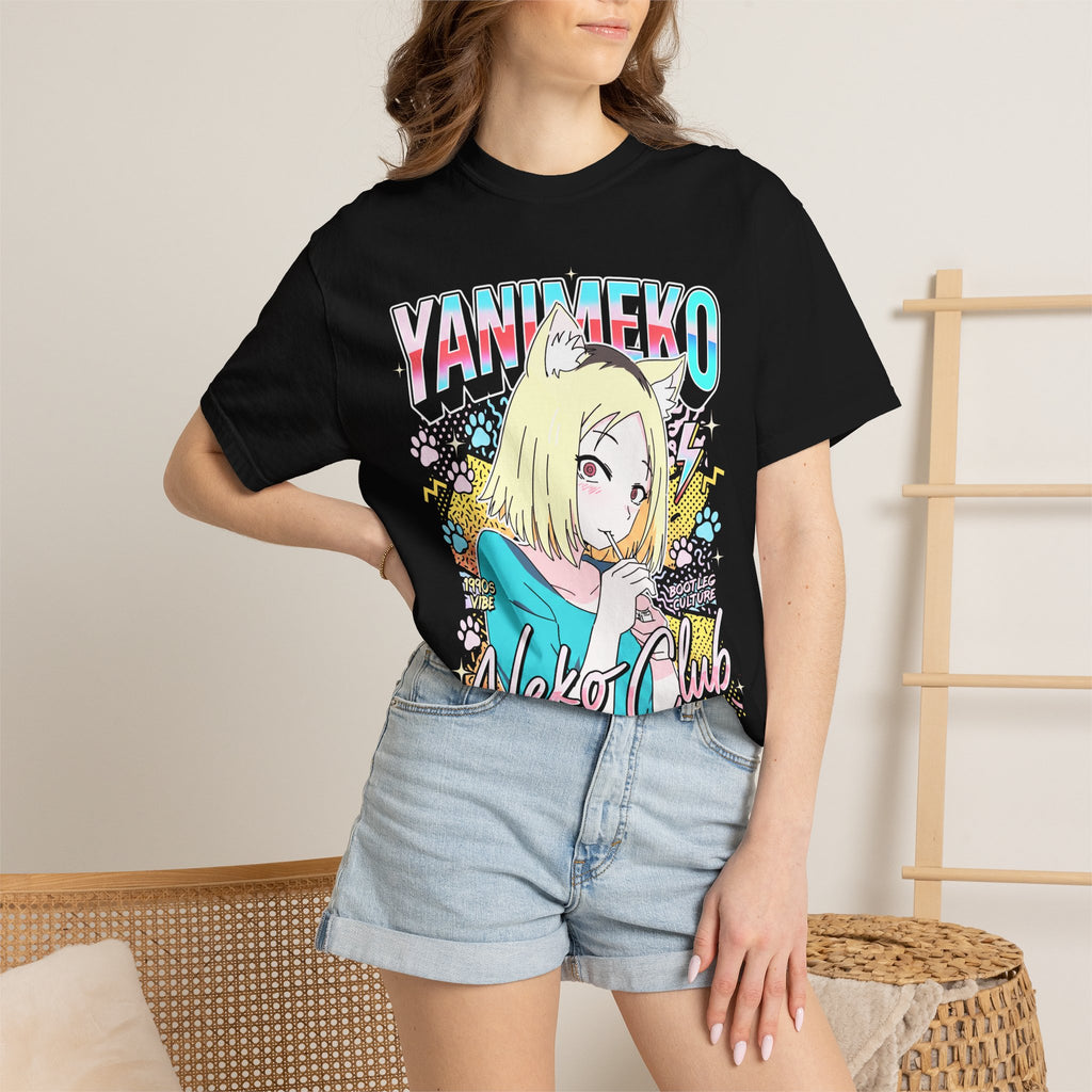 Neko Club Anime Girl T-Shirt - 90s Vibe Retro Graphic Tee