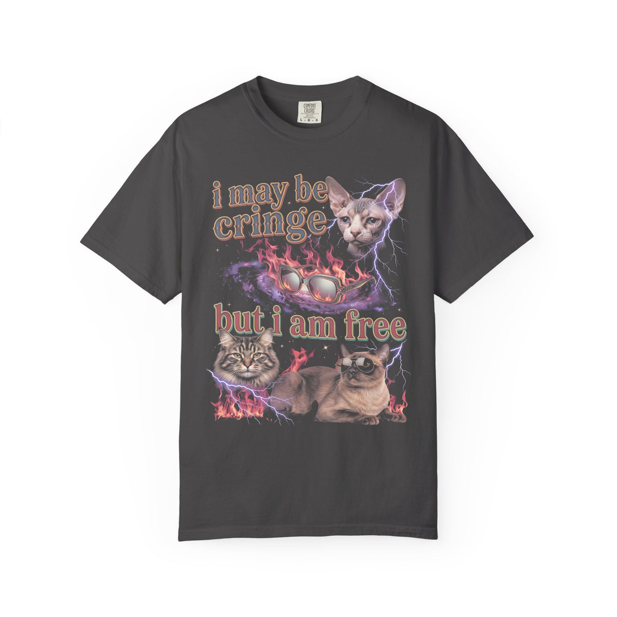 I May Be Cringe But I Am Free Classic Tee | Galaxy Cat | Space Meme