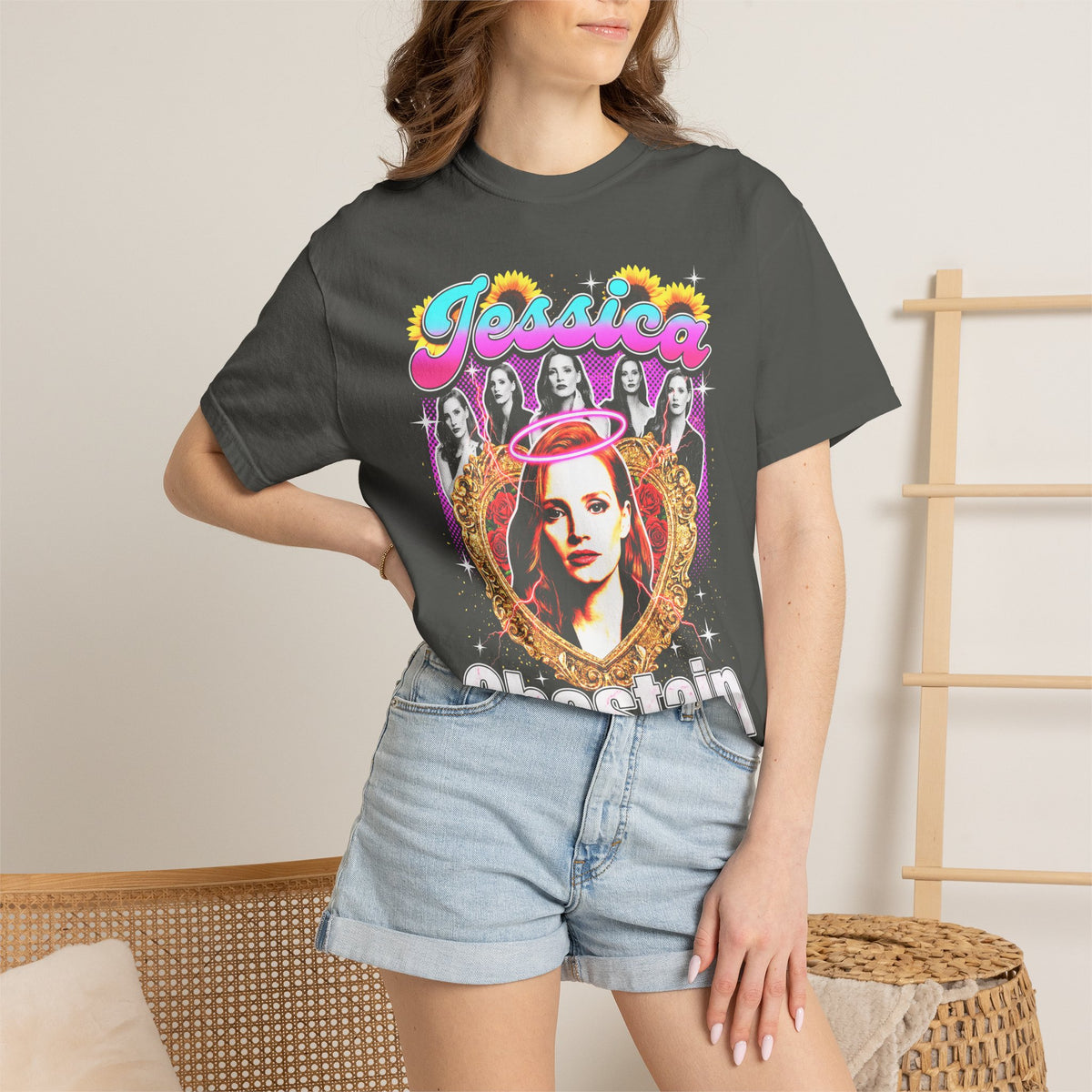 Jessica Chastain Classic Tee | 90s Graphic | Bootleg Style