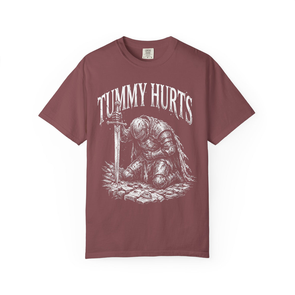 Tummy Hurts Classic Tee | Medieval Armor | Humorous Art