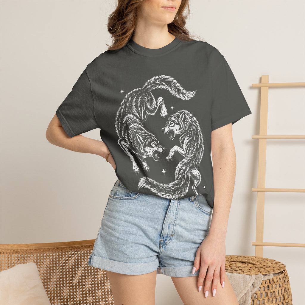 Twin Wolves Classic Tee | 90s Vintage | Dark Nature Wolf
