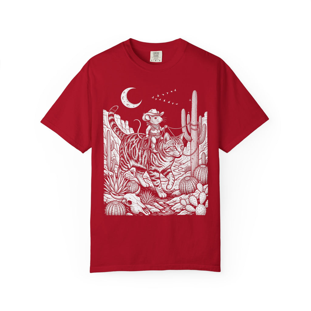 Cowboy Mouse Rodeo Classic Tee | Western Desert | Tabby Cat
