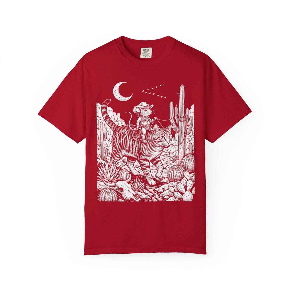 Cowboy Mouse Rodeo Classic Tee | Western Desert | Tabby Cat
