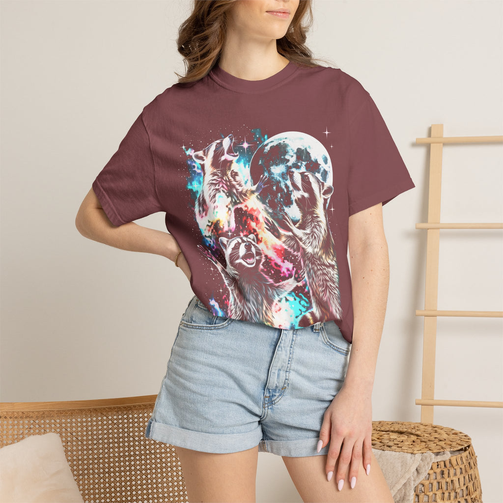 Space Raccoon Moon Classic Tee | Vintage Retro | Sci-Fi Gift