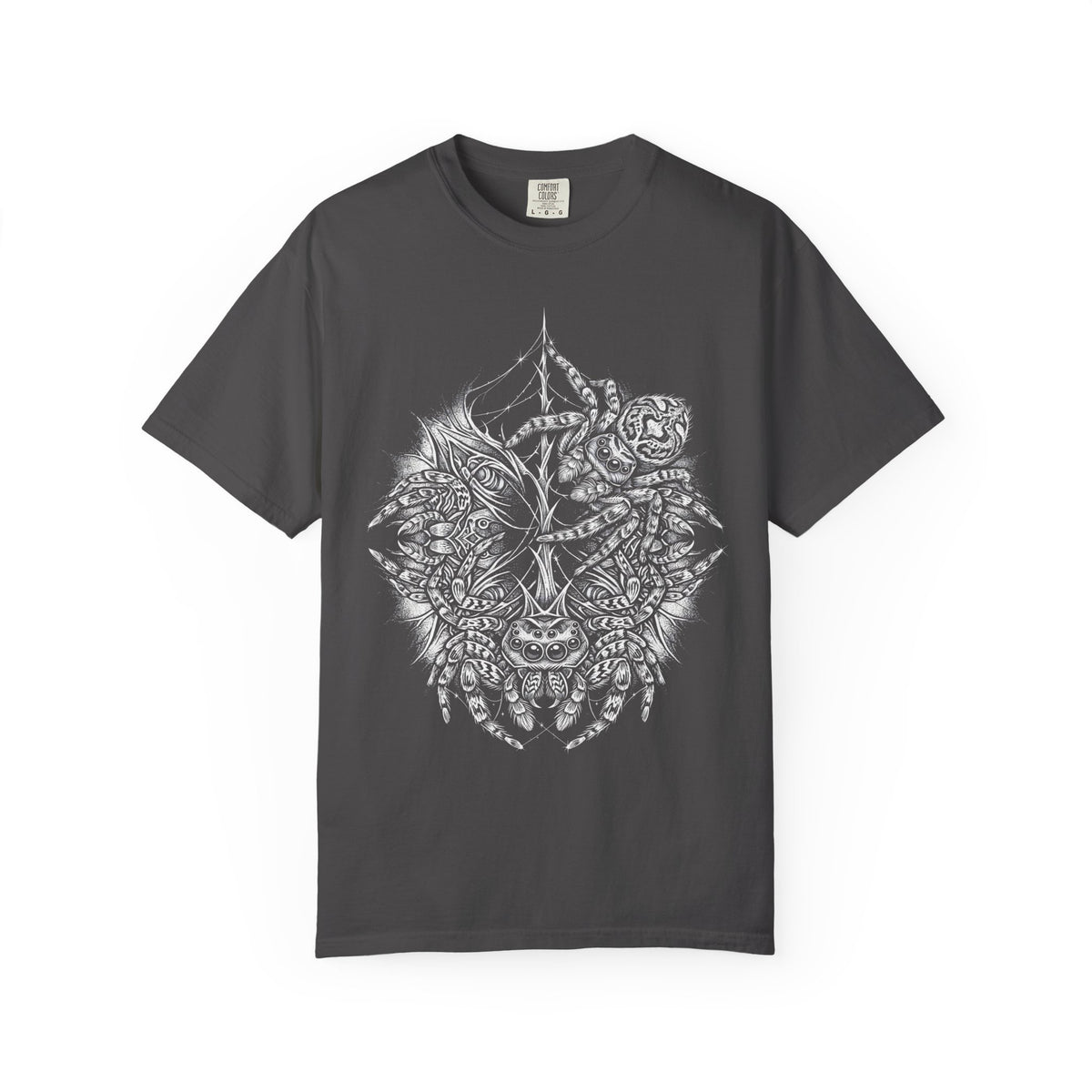 Gothic Spider Web Classic Tee | Stipple Art | Black White