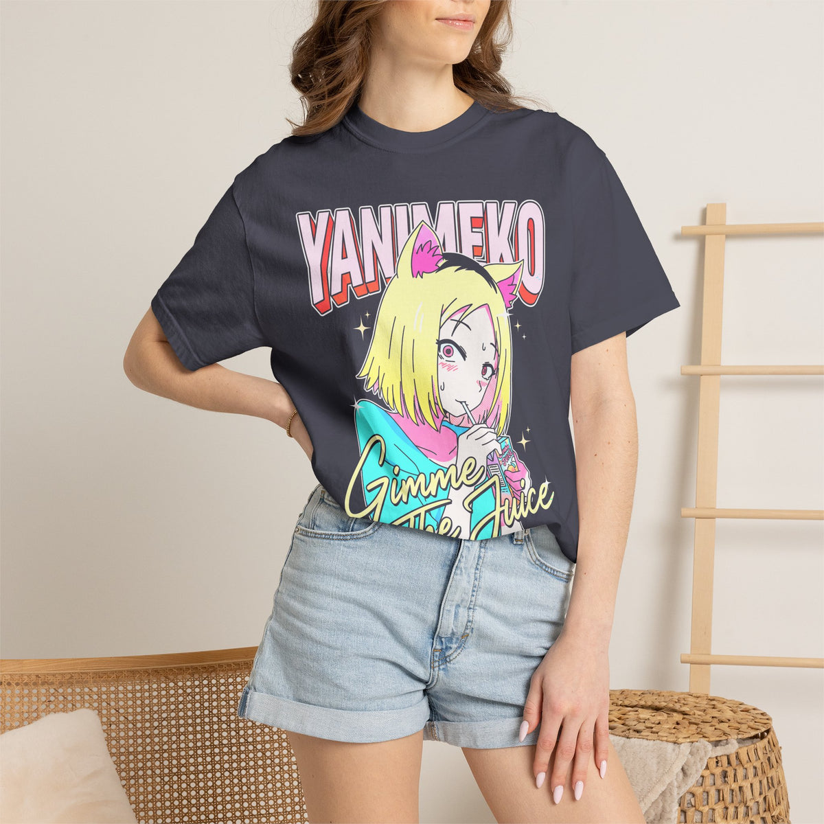 Gimme The Juice Classic Tee | Retro 90s | Anime Cat Girl