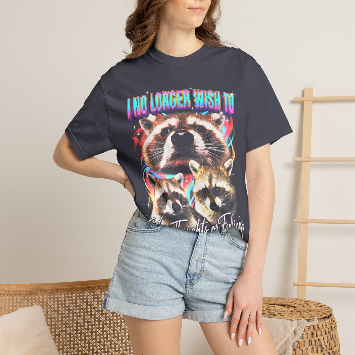 I No Longer Wish To Have Thoughts Classic Tee | Raccoon Meme
