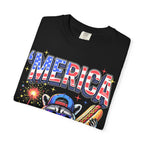 Merica Patriotic Raccoon Classic Tee | 4th Of July | USA Flag