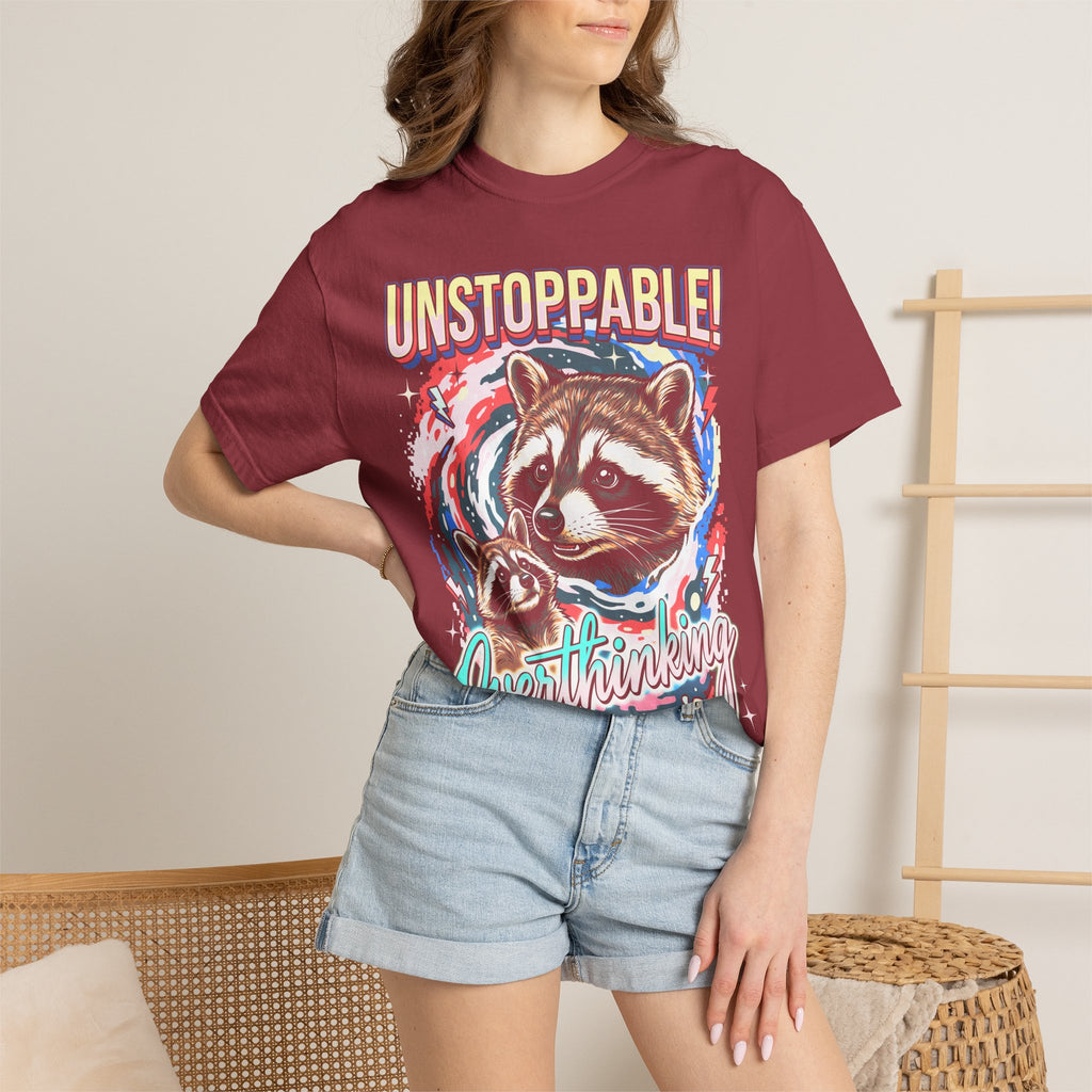 Unstoppable Overthinking Raccoon Classic Tee | 90s Funny Gift