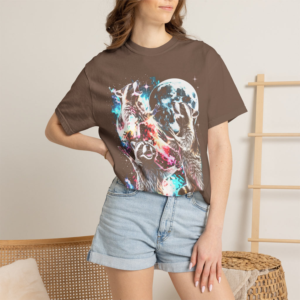 Space Raccoon Moon Classic Tee | Vintage Retro | Sci-Fi Gift