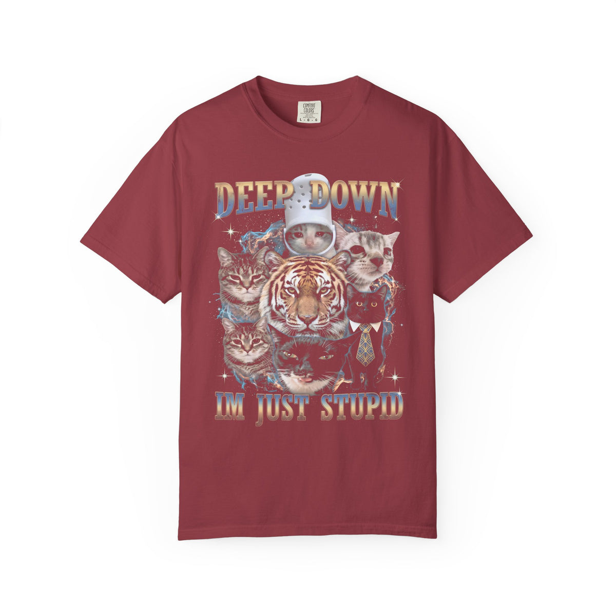 Deep Down Im Just Stupid Classic Tee | Tiger Cat | Galaxy Meme