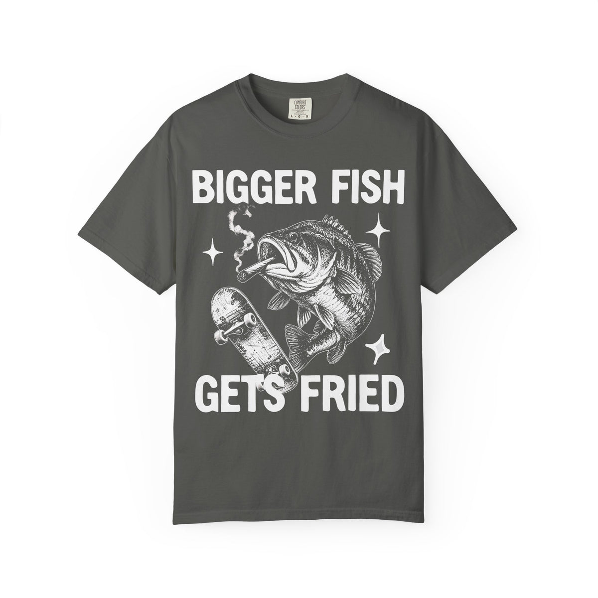 Bigger Fish Gets Fried Classic Tee | Funny Skater | Fish Meme