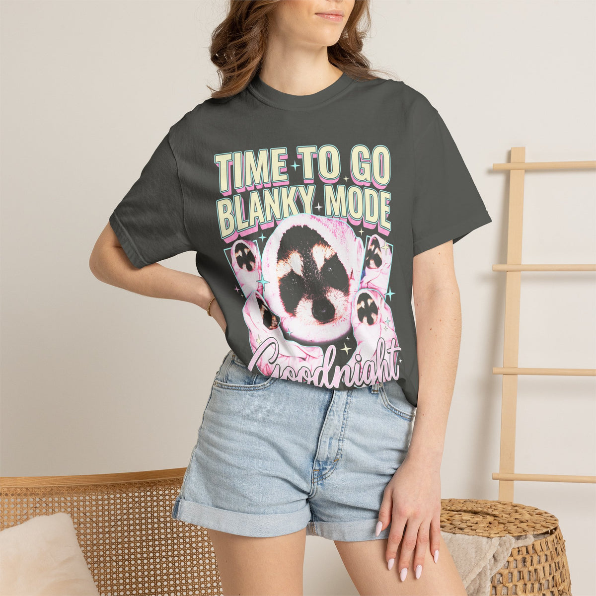 Time To Go Blanky Mode Classic Tee | Goodnight Funny Raccoon