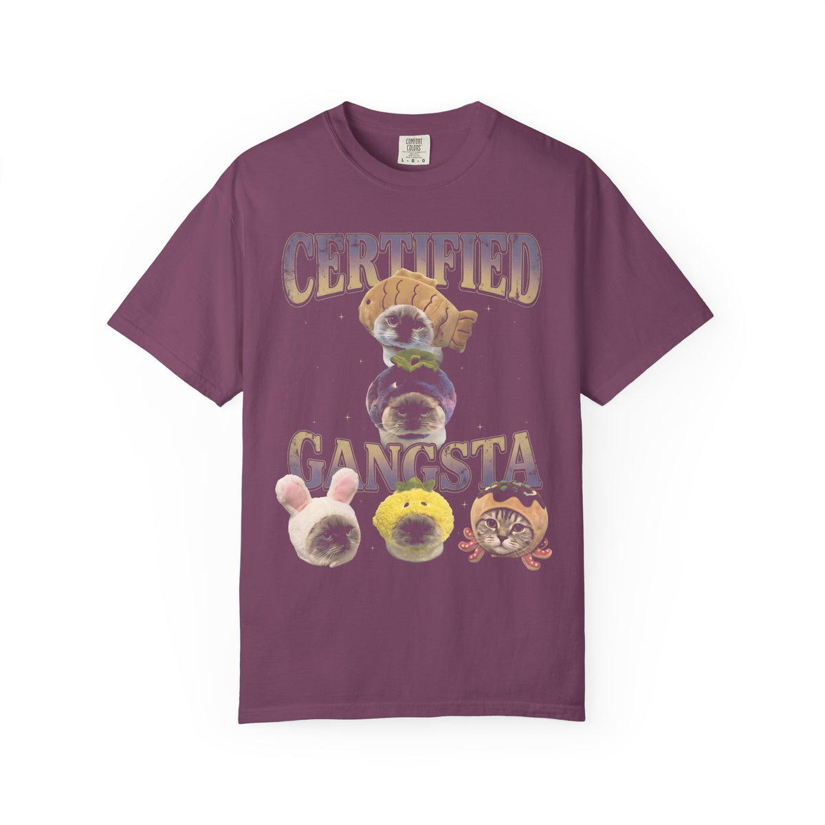 Certified Gangsta Cat Classic Tee | Taiyaki Food | Funny Hat
