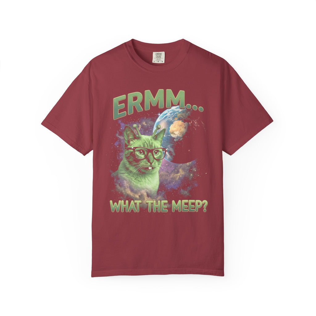 What The Meep Classic Tee | Green Alien Cat | Space Nebula