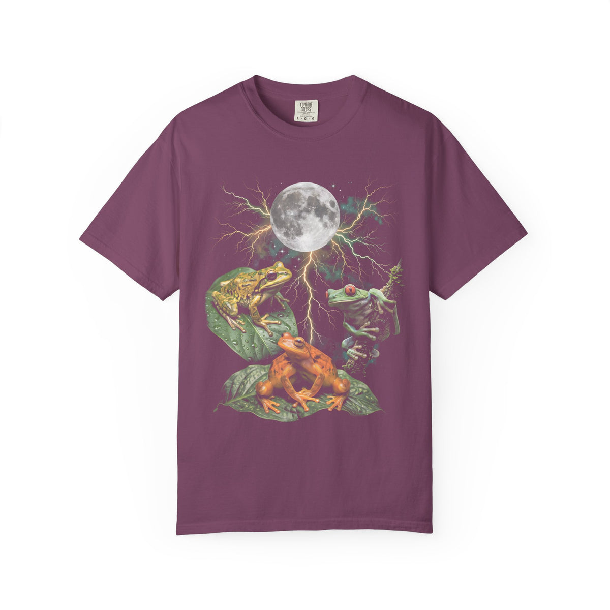 Trippy Space Frog Classic Tee | Cosmic Full Moon | Psychedelic