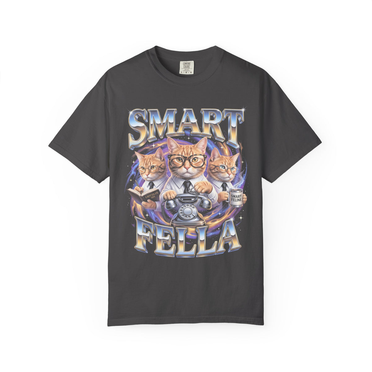 SMART FELLA Classic Tee | Catculus 101 | Cosmic Galaxy Cats