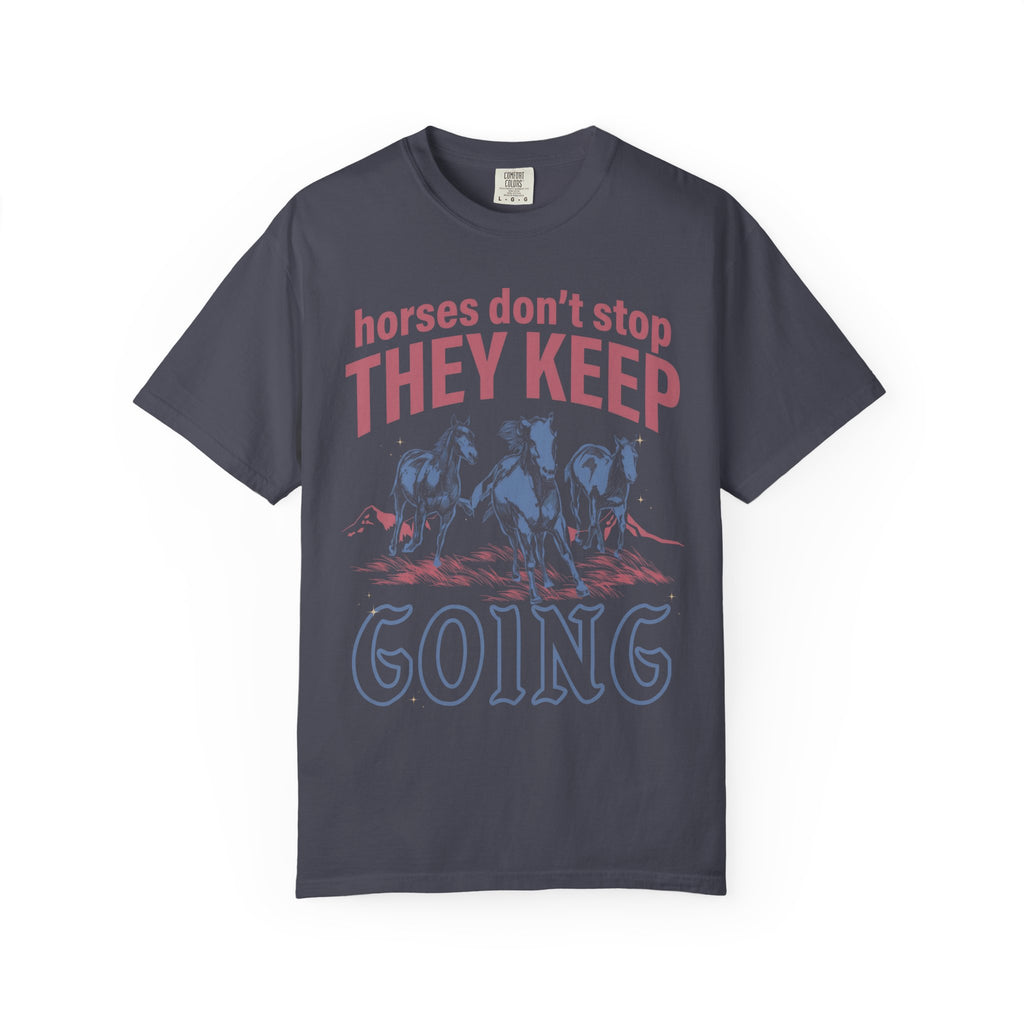 Horses Don't Stop Classic Tee | Galloping Western | Running