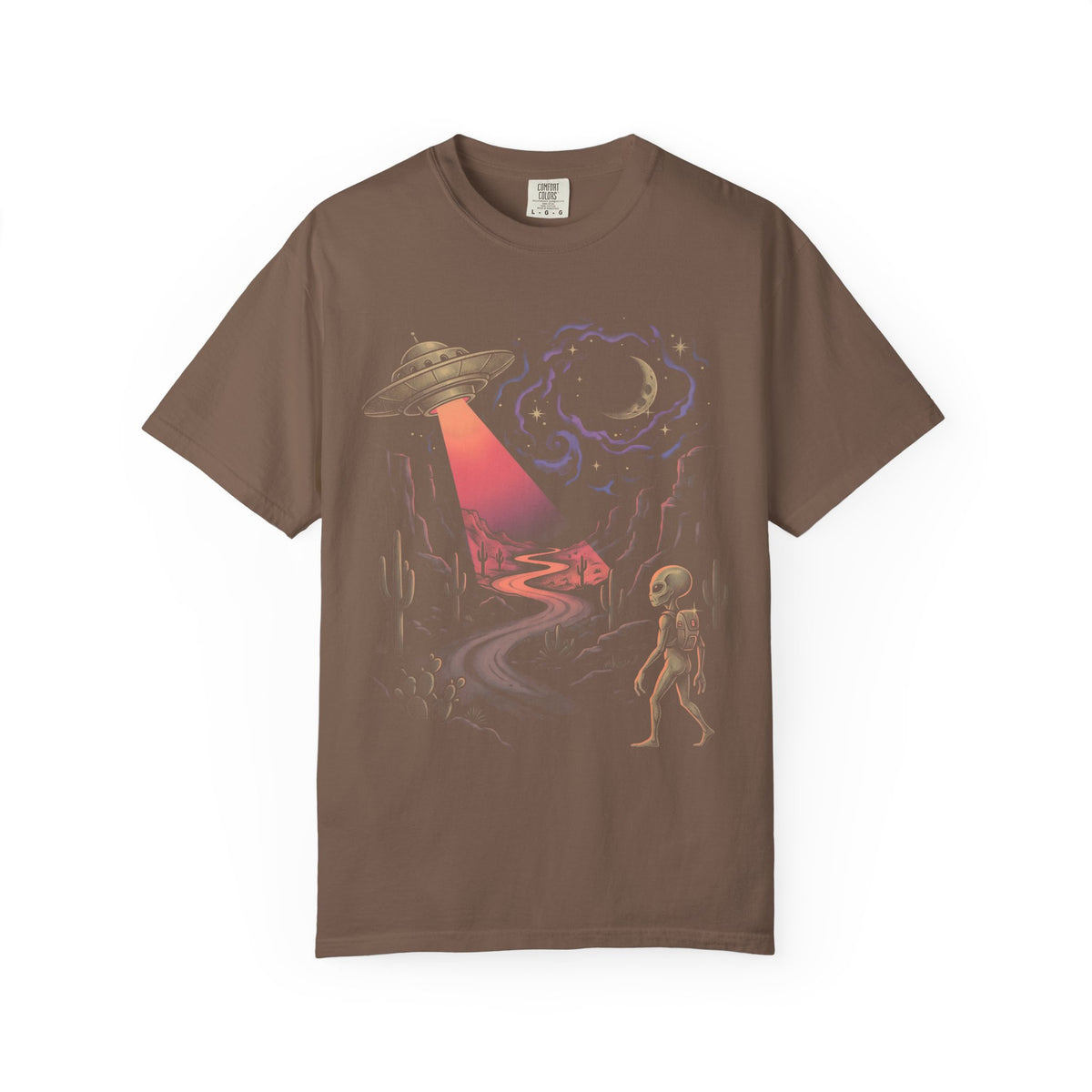 Grey Alien Abduction Classic Tee | Vintage Sci-Fi | Space Art
