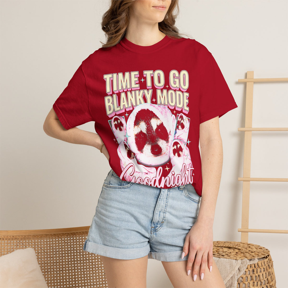 Time To Go Blanky Mode Classic Tee | Goodnight Funny Raccoon