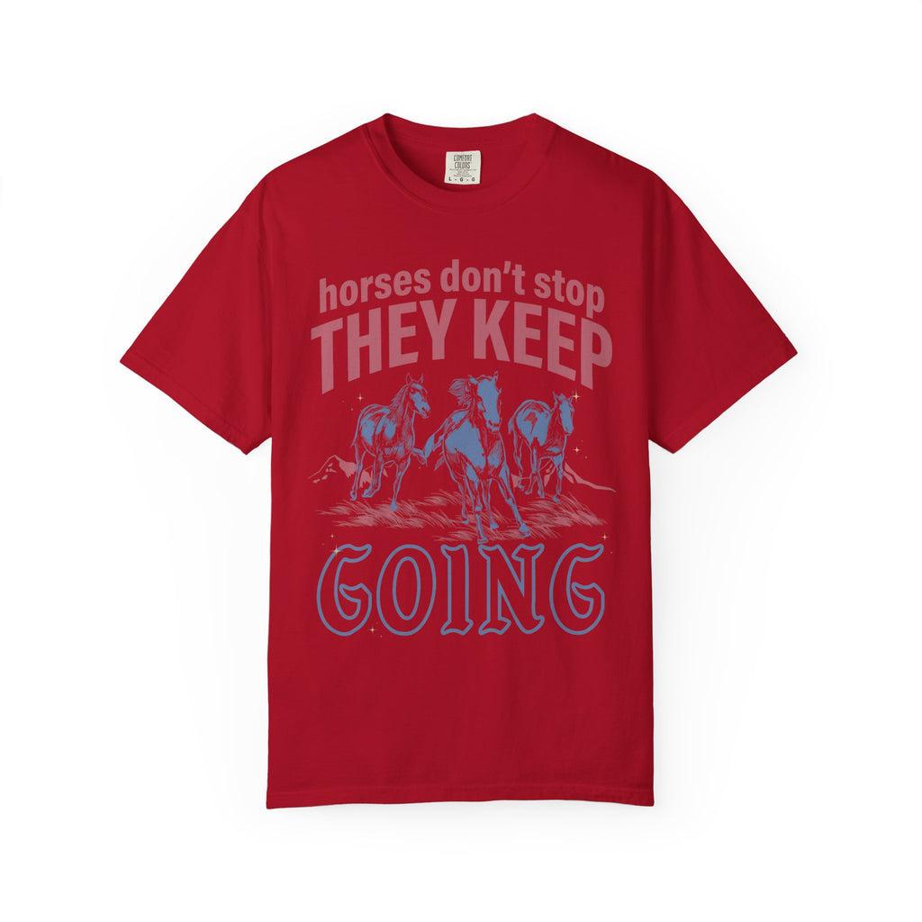 Horses Don't Stop Classic Tee | Galloping Western | Running