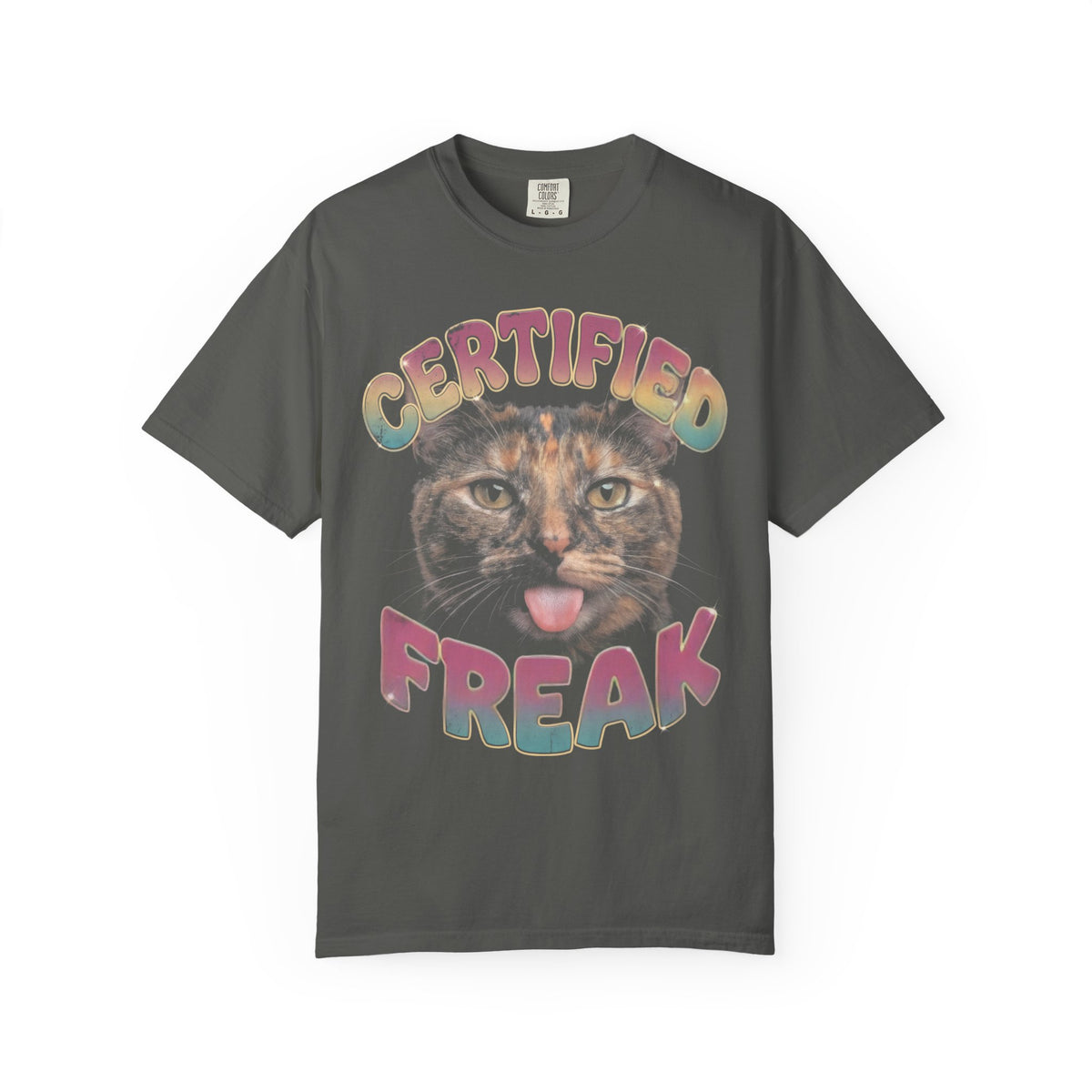 Certified Freak Cat Classic Tee | Funny Blep Mlem | Retro Art