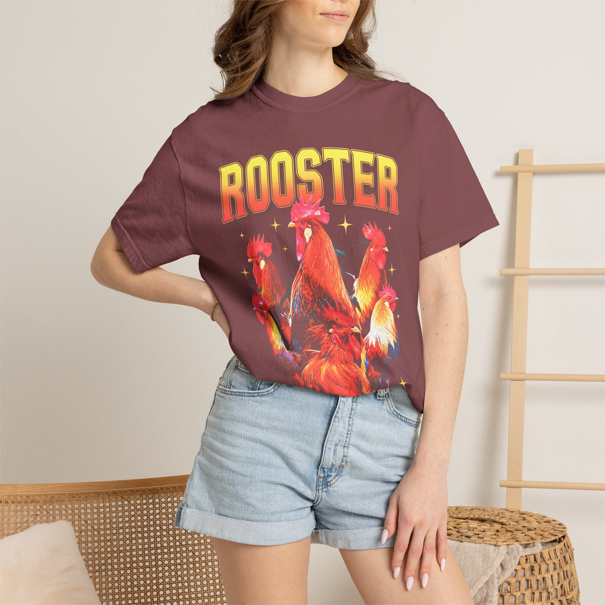 Vintage Rooster Classic Tee | 90s Graphic | Chicken Gift