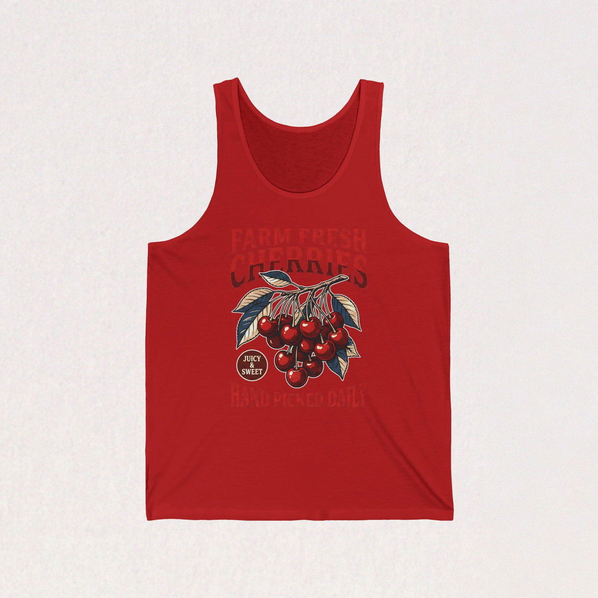Farm Fresh Cherries Hand Picked Daily Unisex Tanktop