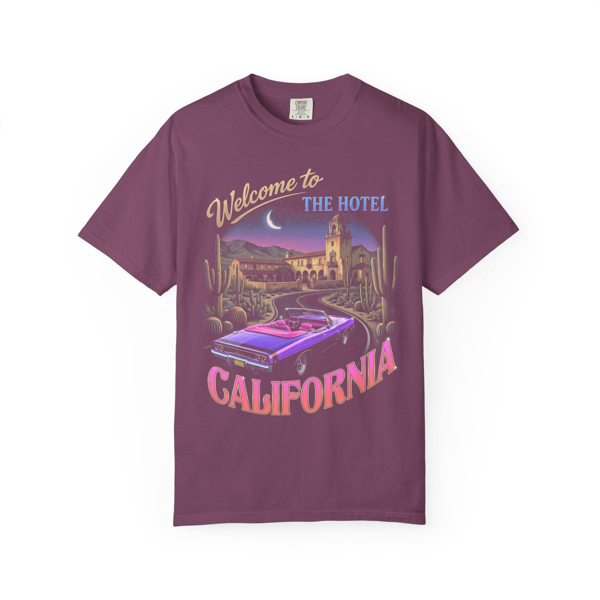 Hotel California Classic Tee | Retrowave Car | Vaporwave Art