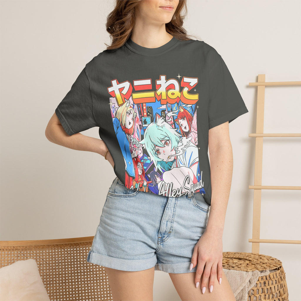 Neko Alley Squad Classic Tee | Anime Cat Girl | Retro Graphic