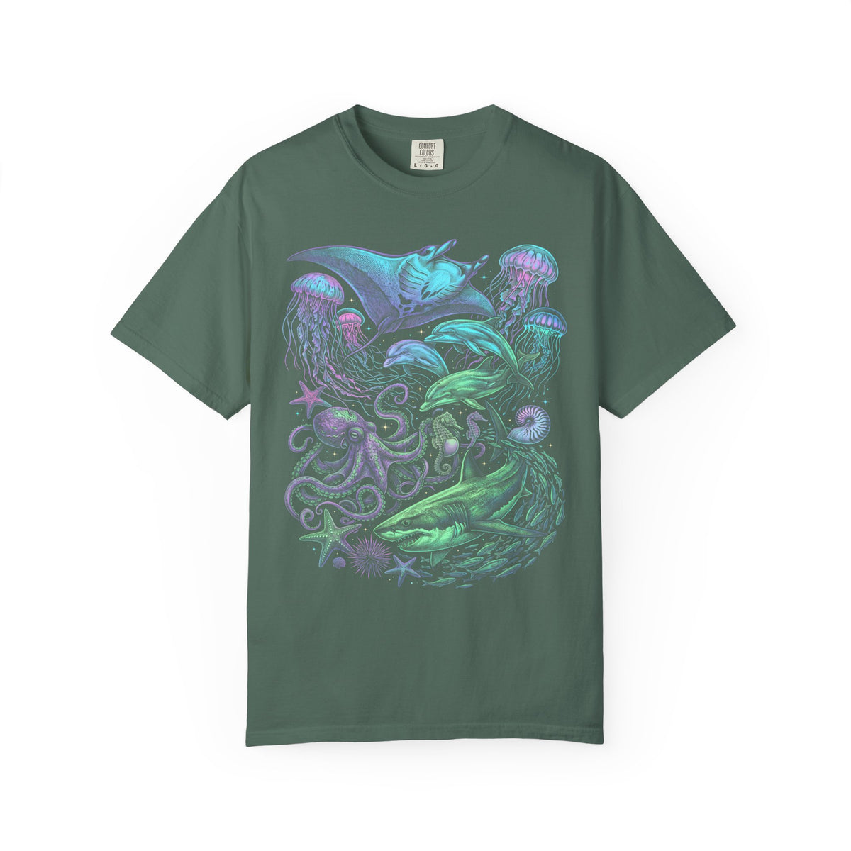 Deep Sea Ocean Creatures Classic Tee | Neon Vintage | Marine Life