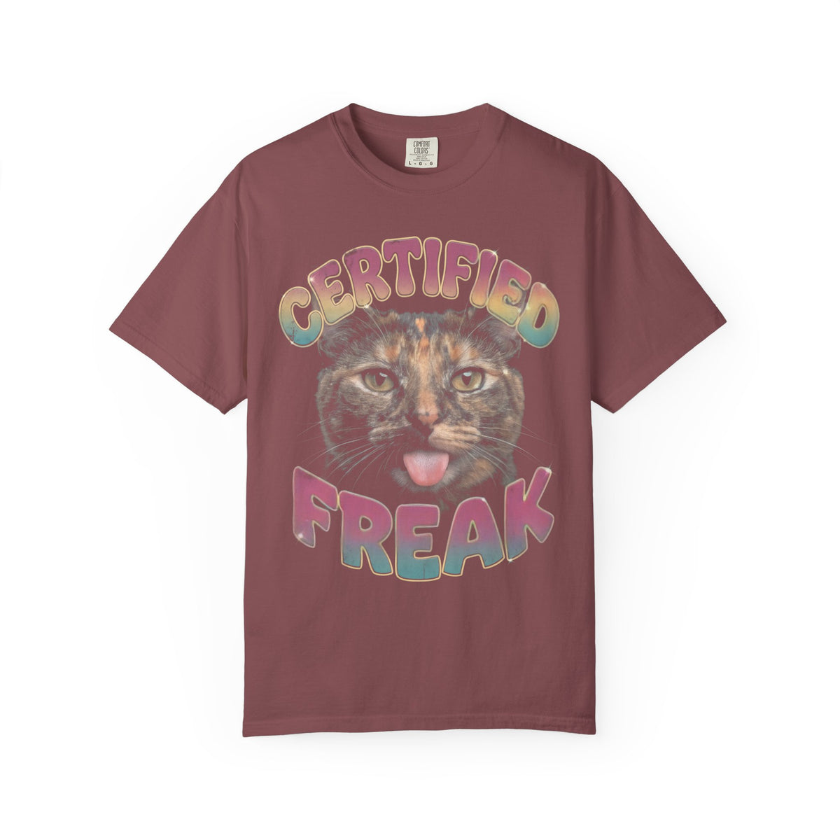 Certified Freak Cat Classic Tee | Funny Blep Mlem | Retro Art