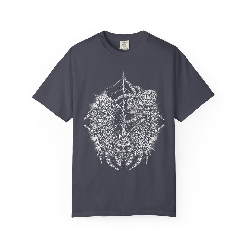 Gothic Spider Web Classic Tee | Stipple Art | Black White