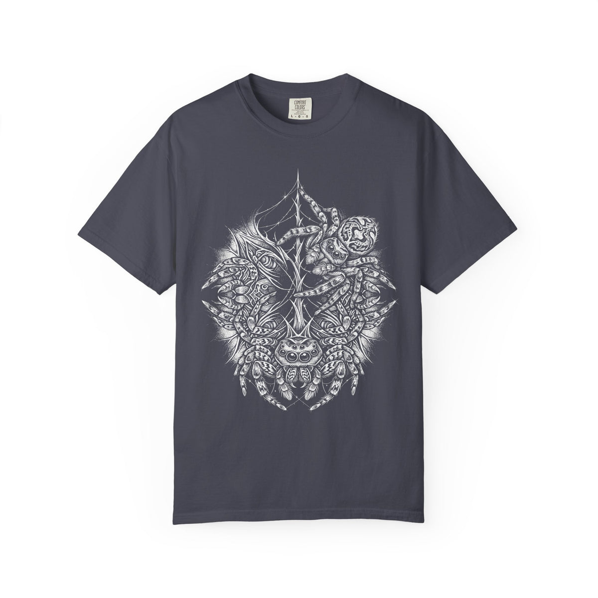 Gothic Spider Web Classic Tee | Stipple Art | Black White