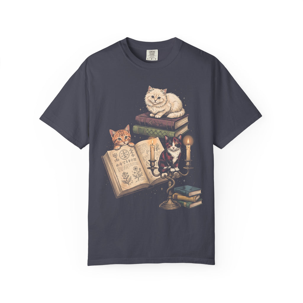 Mystical Library Cats Classic Tee | Occult Alchemy | Antique Book