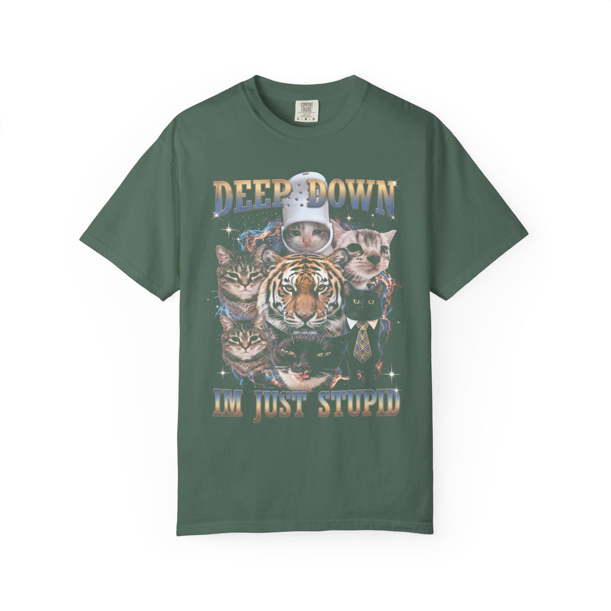 Deep Down Im Just Stupid Classic Tee | Tiger Cat | Galaxy Meme