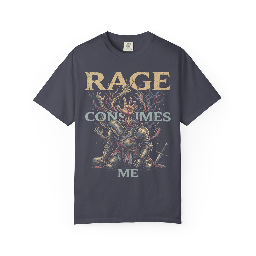 RAGE CONSUMES ME Classic Tee | Kneeling Knight | Dark Fantasy