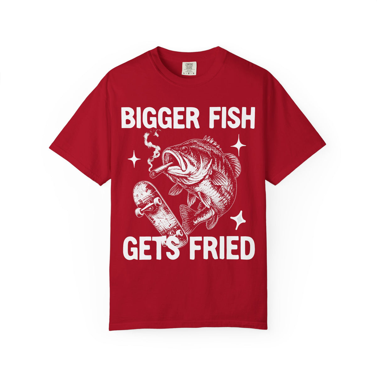 Bigger Fish Gets Fried Classic Tee | Funny Skater | Fish Meme