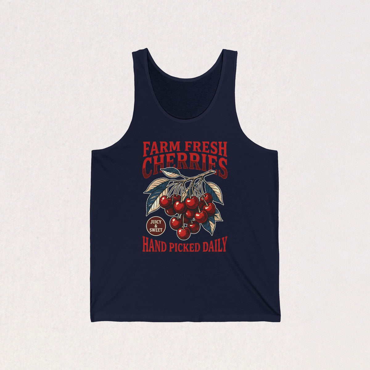 Farm Fresh Cherries Hand Picked Daily Tank Top | Vintage Cottagecore Graphic Top
