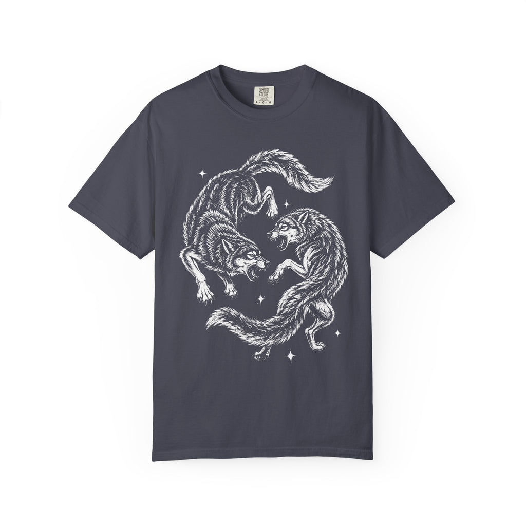 Twin Wolves Classic Tee | 90s Vintage | Dark Nature Wolf