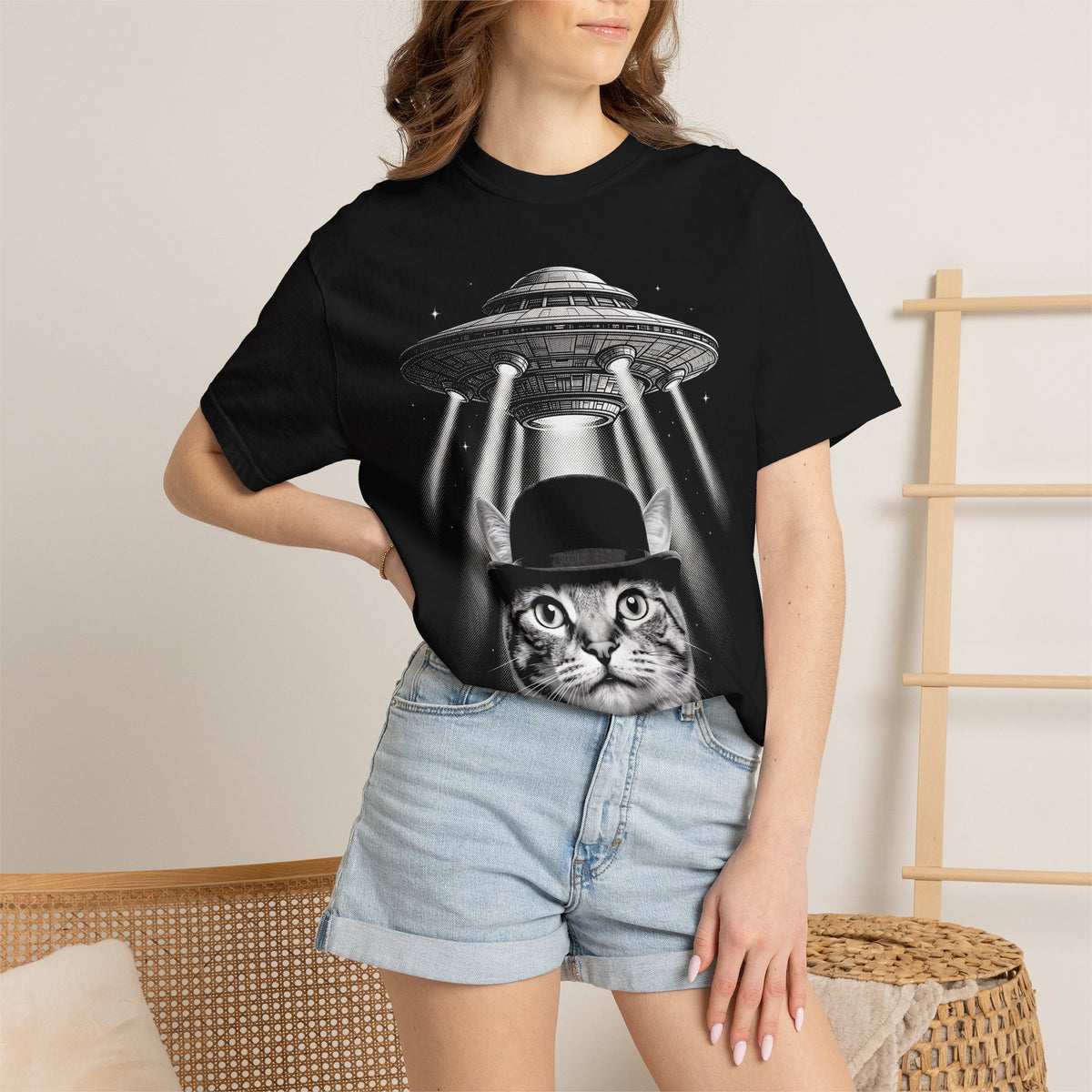 Alien Cat Classic Tee | Space Feline | Sci-Fi Vintage
