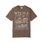 WTF Is A Kilometer Classic Tee | Patriotic Meme | USA Flag