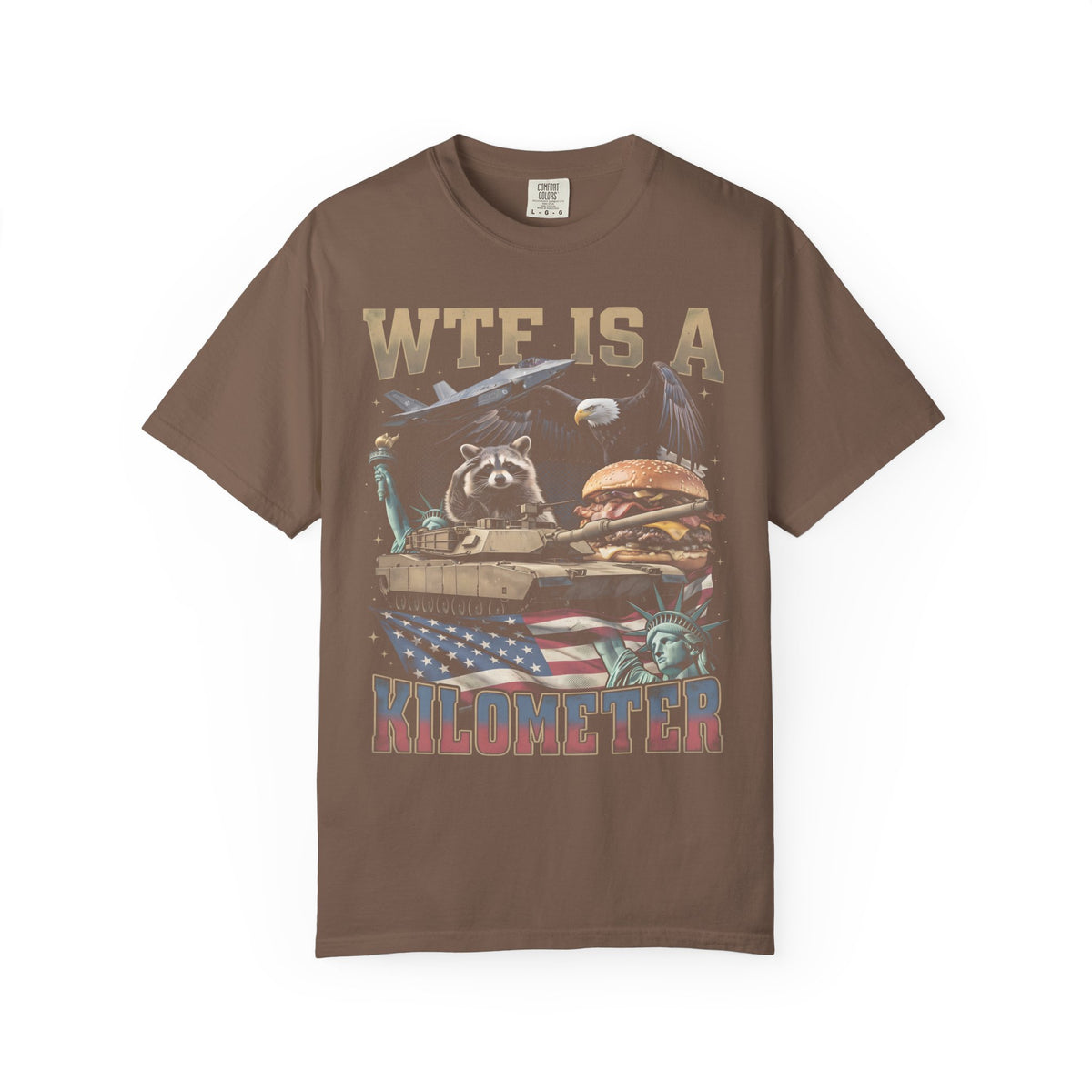 WTF Is A Kilometer Classic Tee | Patriotic Meme | USA Flag