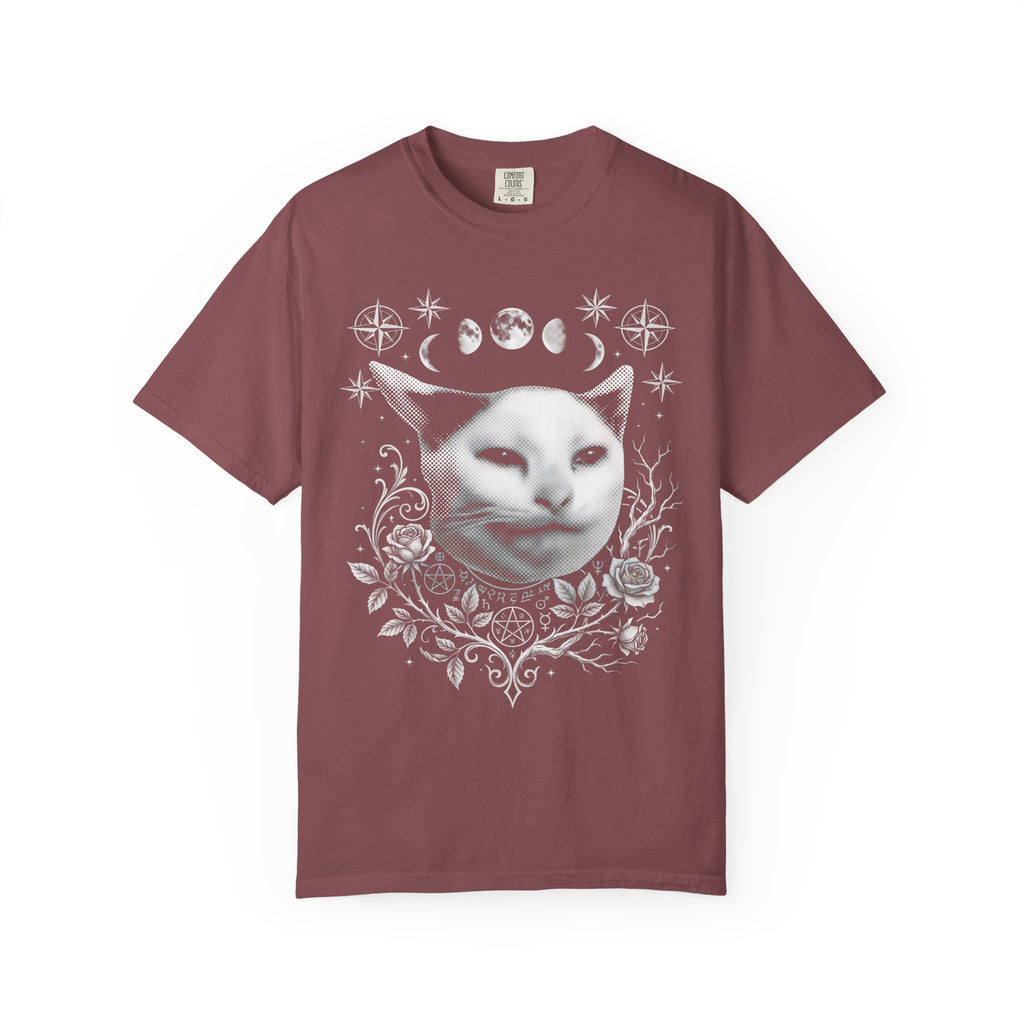 Split Face Cosmic Cat Classic Tee | Mystic Retro | Astro Art
