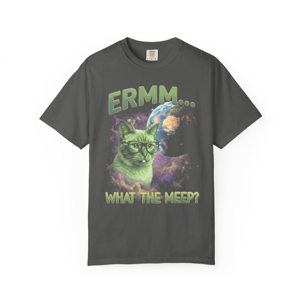 What The Meep Classic Tee | Green Alien Cat | Space Nebula