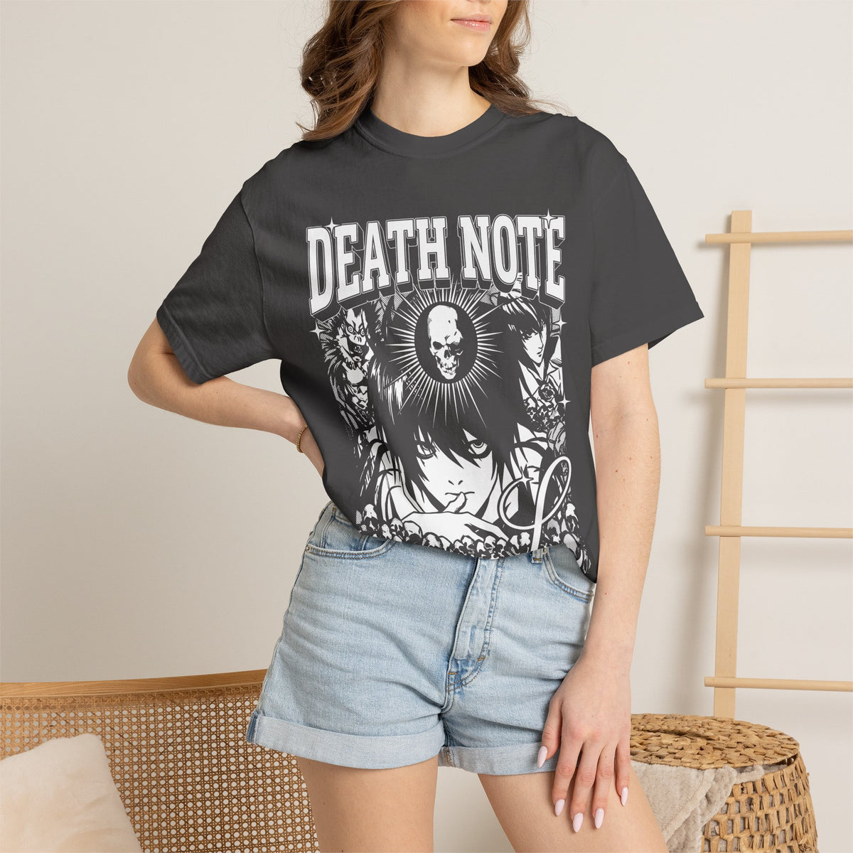 Gothic Skull Manga Detective Classic Tee | Dark Anime Gift