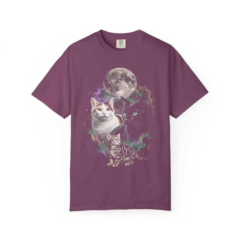 Cosmic Galaxy Cats Classic Tee | Celestial Moon | Space Nebula