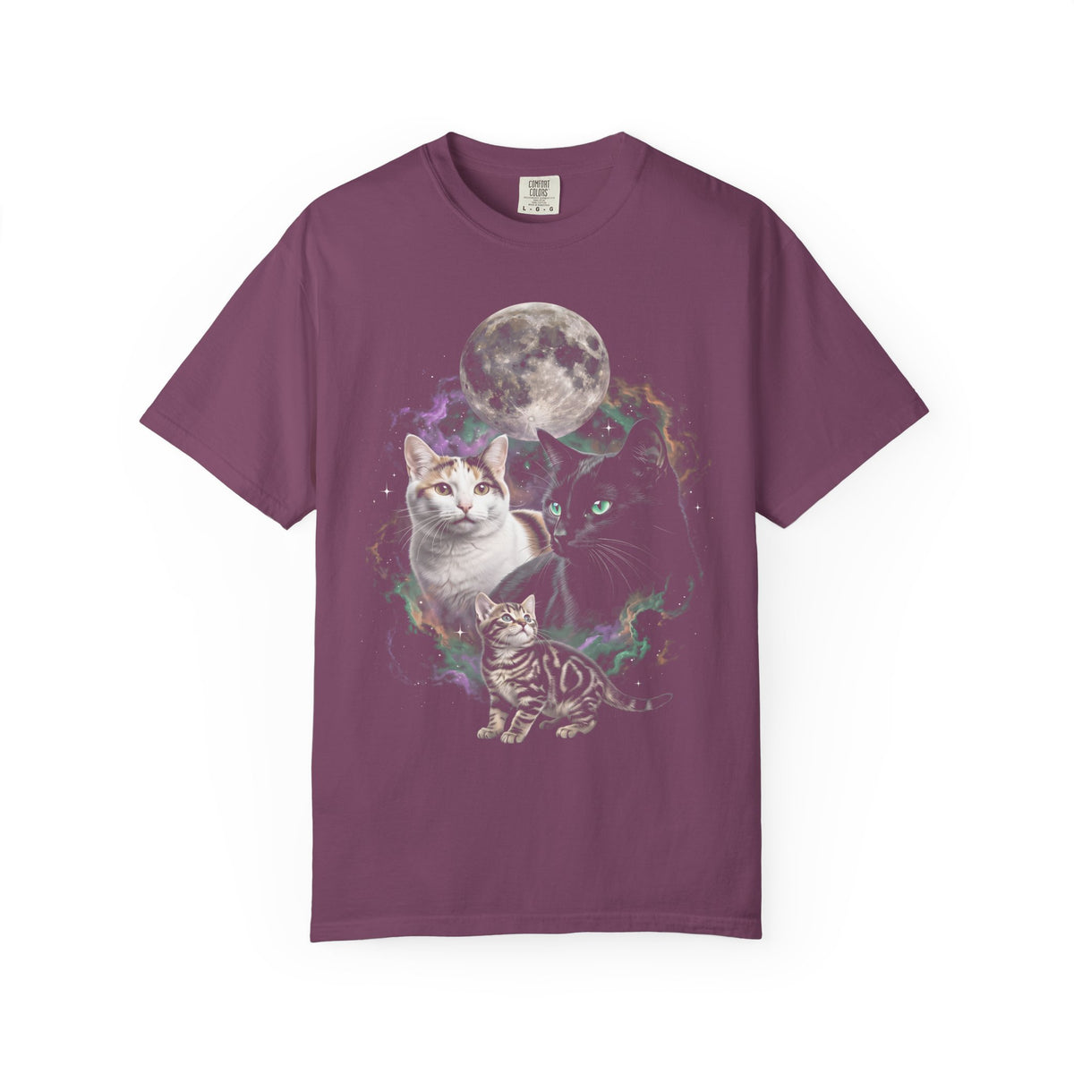Cosmic Galaxy Cats Classic Tee | Celestial Moon | Space Nebula